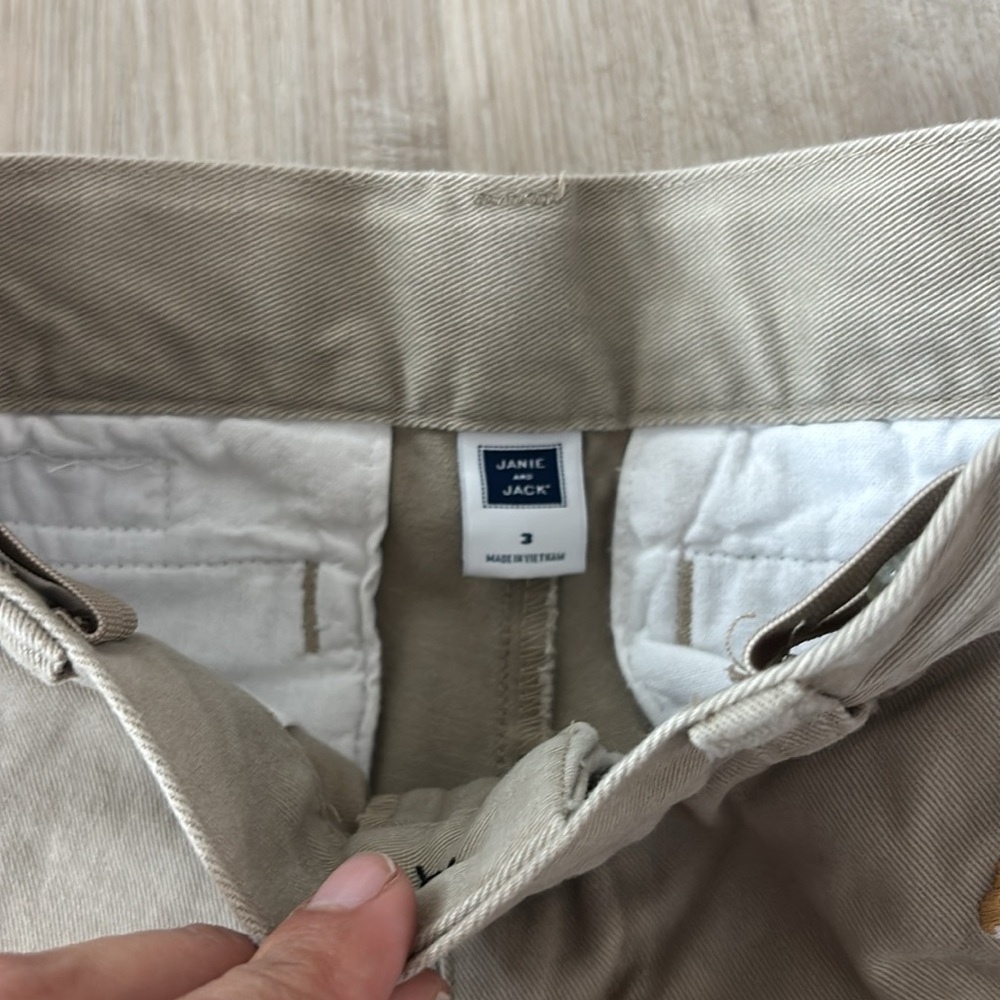 Kids Tan Embroidered Pants - Picture 3 of 6